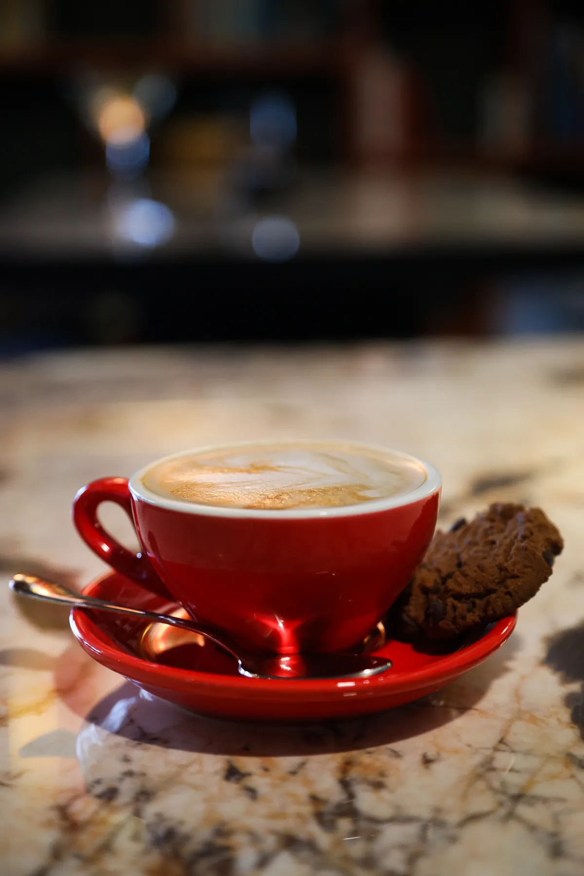 Specialty cappuccino at Blin Bistro