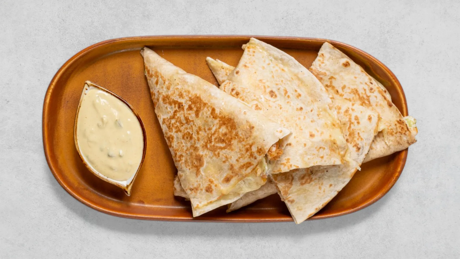 Caesar quesadilla, freshly made